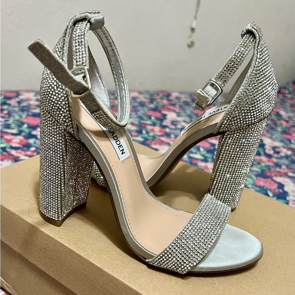 Steve Madden Glittering Silver Heels